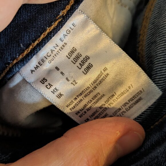 American Eagle Super Hi-Rise Jegging Size 8 Long Dark Wash Super Stretch - Picture 9 of 9